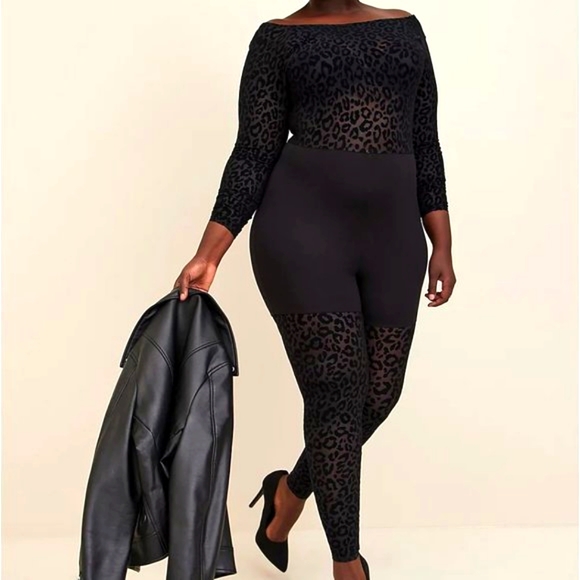 ❤️NWT VINTAGE TORRID CATSUIT - FULL LENGTH - LEOPARD ANIMAL PRINT PLUS SIZE - Picture 9 of 13